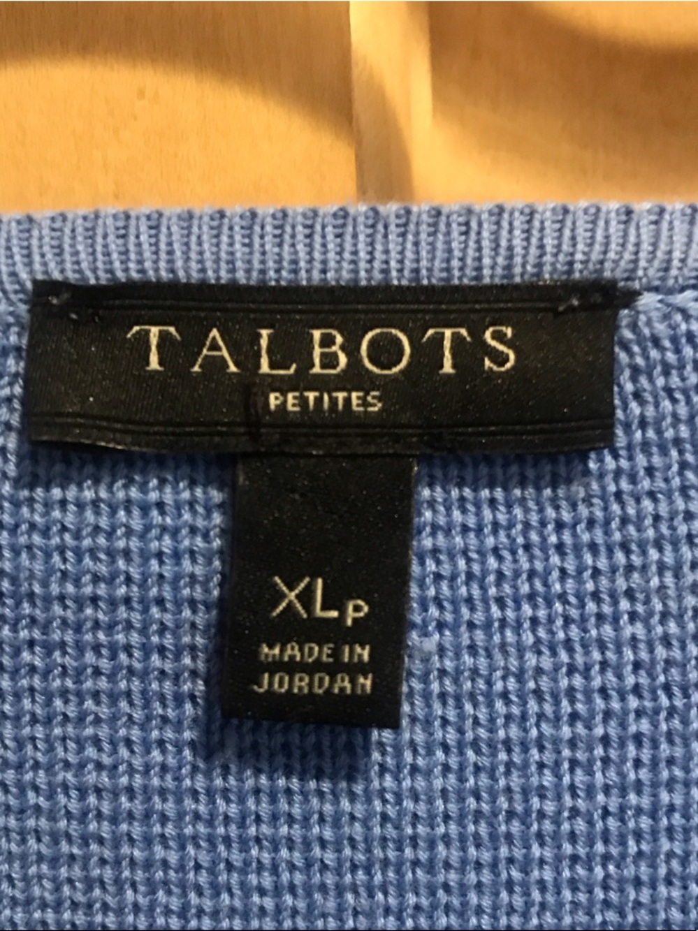 Talbots Light Blue Ruffle-Front Cardigan Sweater - Picture 2 of 5